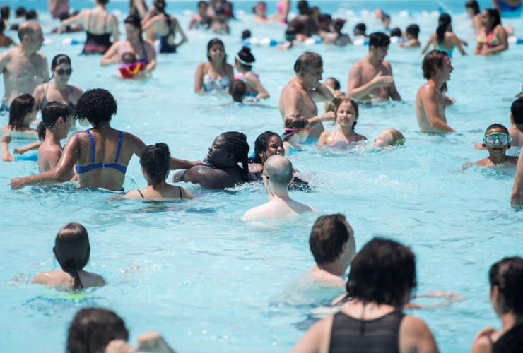 People, public pool, Montreal, 