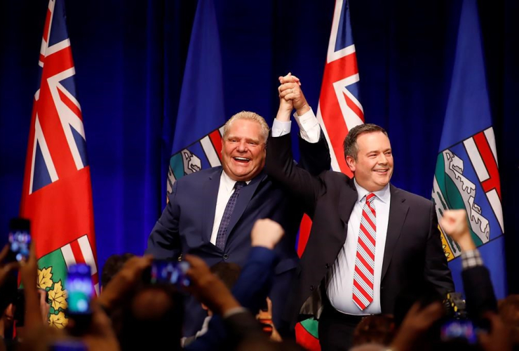 United Conservative Party Leader Jason Kenney, Ontario Premier Doug Ford, anti-carbon tax rally, Calgary,