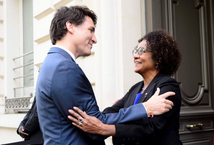 Prime Minister Justin Trudeau, Michaelle Jean Secretary General, Organisation Internationale de la Francophonie, Paris, France, 