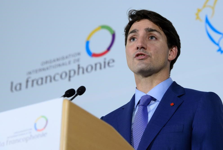 Prime Minister Justin Trudeau, press conference, Francophonie Summit, Yerevan, Armenia,