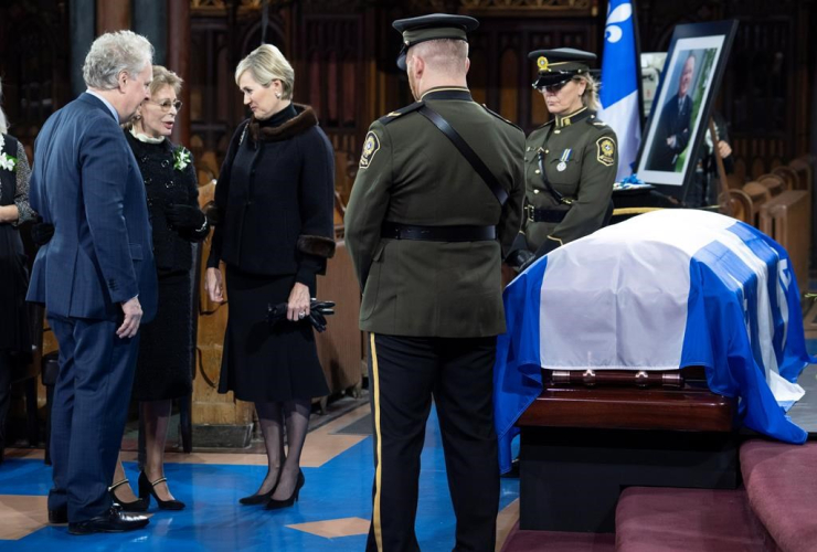 Former Quebec premier Jean Charest, Michele Dionne, condolences, Chantal Renaud, former Quebec premier Bernard Landry, 