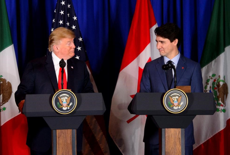 Prime Minister Justin Trudeau, President of the U.S. Donald Trump, USMCA, President of Mexico Enrique Pena Nieto,