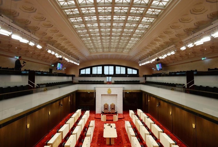 new temporary Senate Chamber,