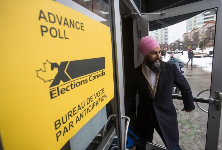 NDP Leader Jagmeet Singh, advance poll, ballot, federal byelection, Burnaby South, 