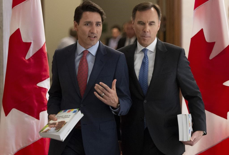 Prime Minister Justin Trudeau, Finance Minister Bill Morneau,