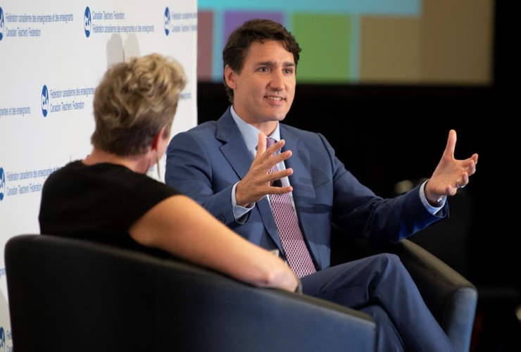 Prime Minister Justin Trudeau, arm chair discussion, Canadian Teachers Federation, 