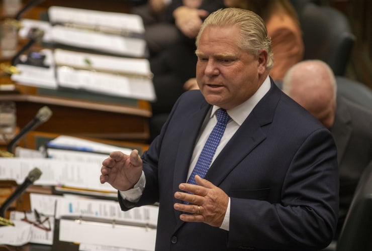 TORONTO, ON - OCTOBER 3 - Premier of Ontario Doug Ford. The Legislative Assembly of Ontario, Queen's Park, on October 3, 2018. For a feature by Fatima Syed of the National Observer about the first 100 days of the Ford Government. Carlos Osorio for the Nat