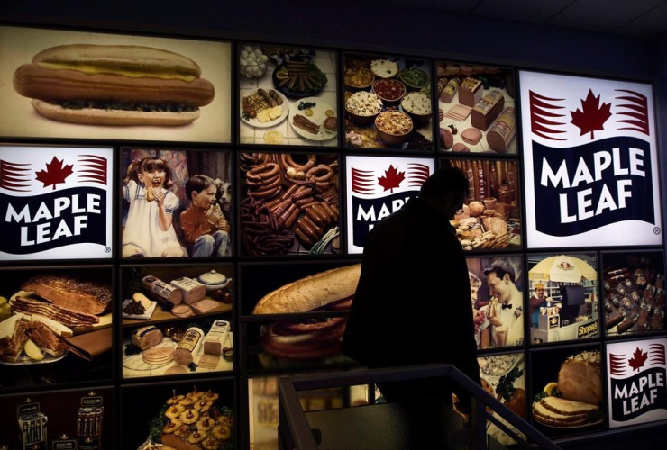 Maple Leaf Foods, Maple Leaf sign, meat facility, Toronto,