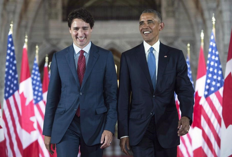 U.S. President Barack Obama, Prime Minister Justin Trudeau,