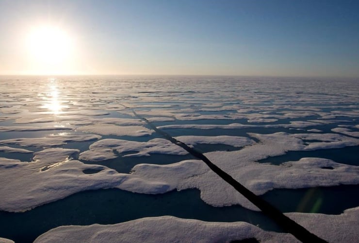 midnight sun, ice covered waters, Resolute bay,