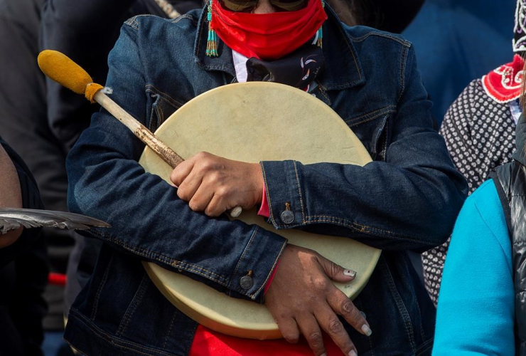 Mi’kmaq drummer, Sipekne'katik First Nation,