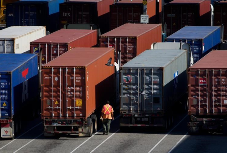 transport trucks, cargo containers, 