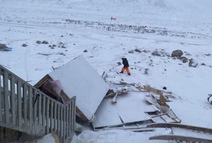 blizzard, Pangnirtung, Nunavut,