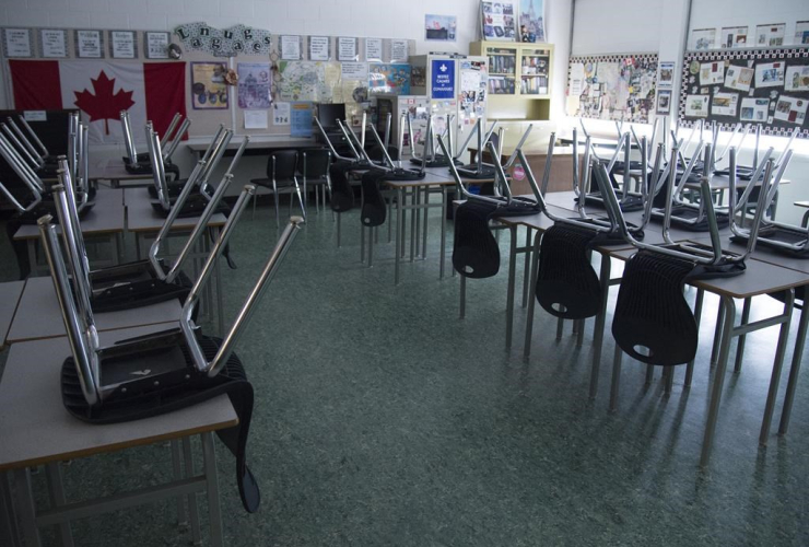 empty classroom, Eric Hamber Secondary school, Vancouver, 