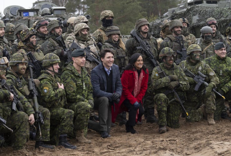 Justin Trudeau, Anita Anand, Operation Reassurance, Adazi Military base, Adazi, Latvia,