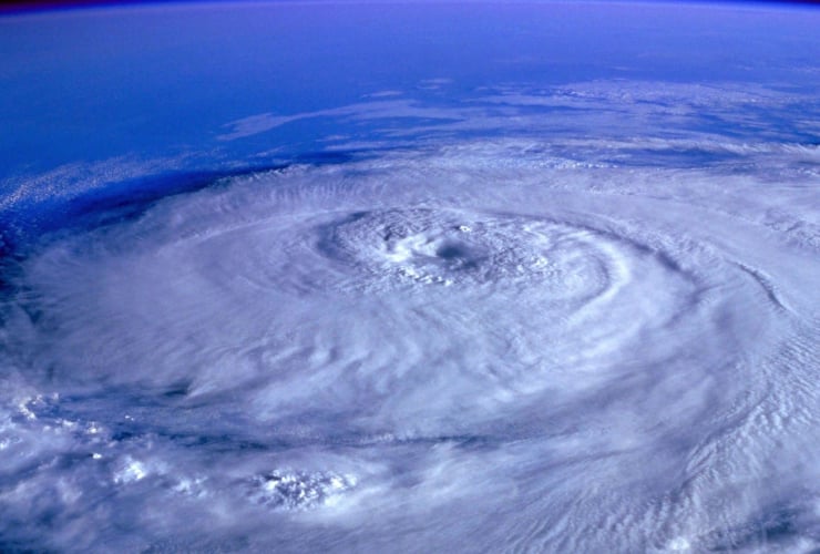 eye of a storm from outer space