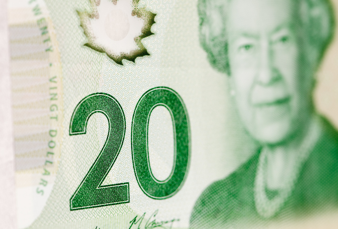 close up of Canadian $20 bill